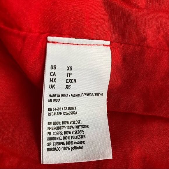 American Eagle Embroidered Tank, Red, Size XS - Picture 5 of 8